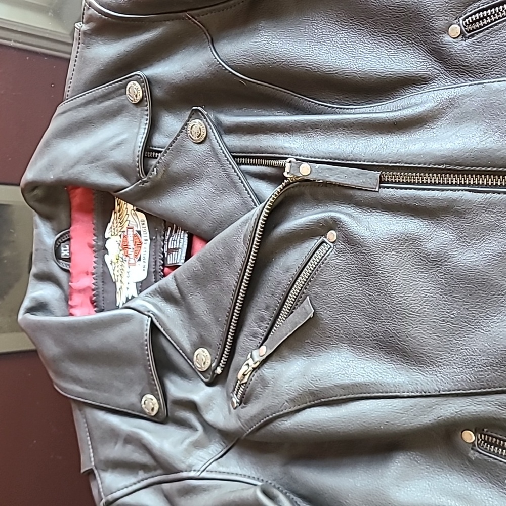 Harley Davidson Lined Leather Jacket - Black, XL